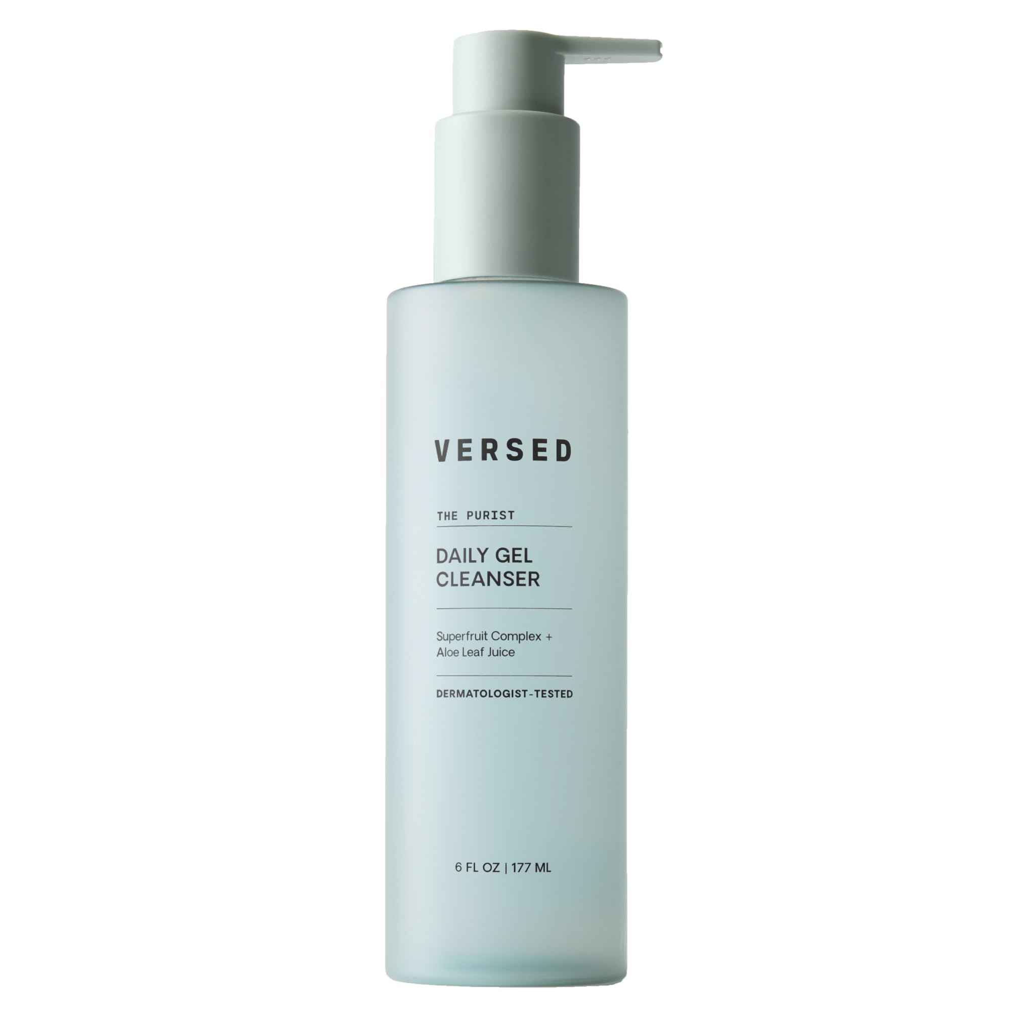 Versed Purist front packaging showing label and volume, clear benefit: informative branding