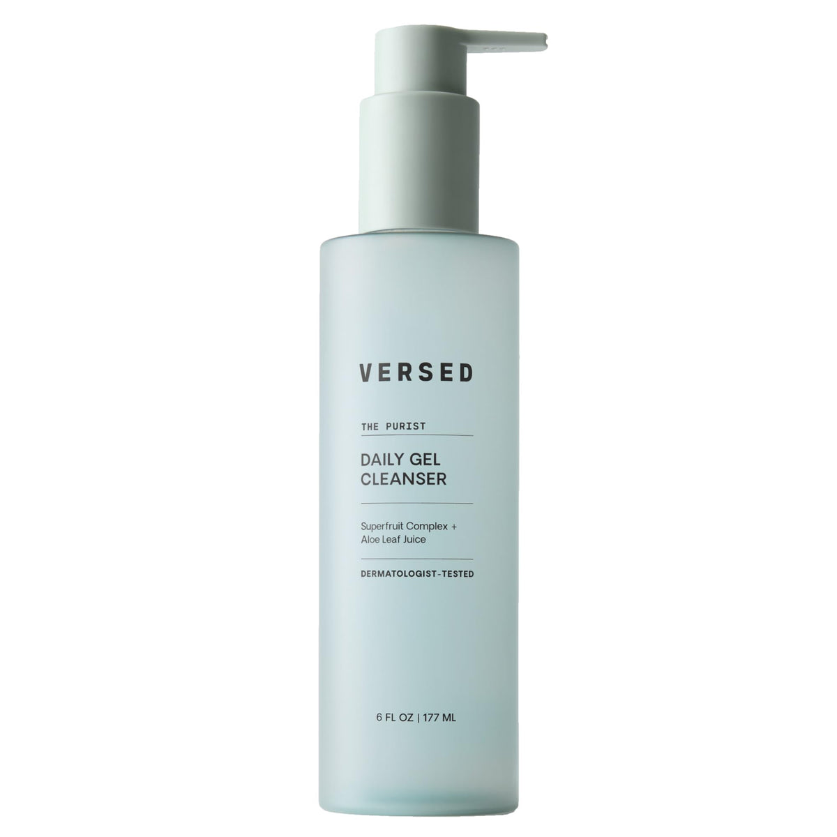 Versed Purist front packaging showing label and volume, clear benefit: informative branding