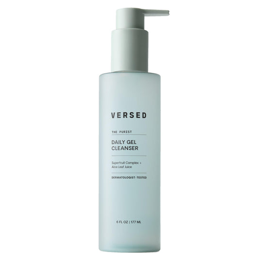 Versed Purist front packaging showing label and volume, clear benefit: informative branding