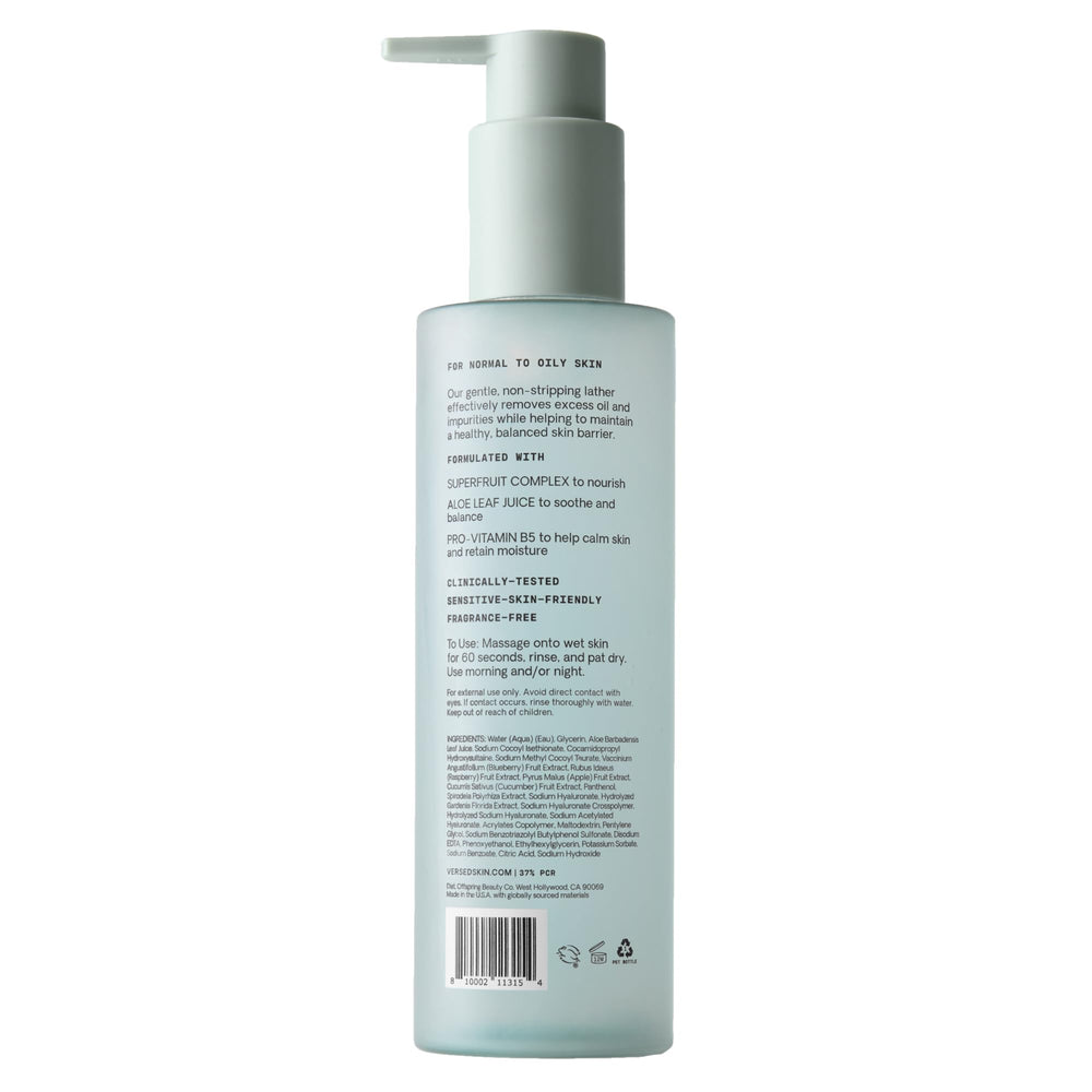 Versed Purist placed on shelf with other skincare, showing minimalist routine compatibility benefit