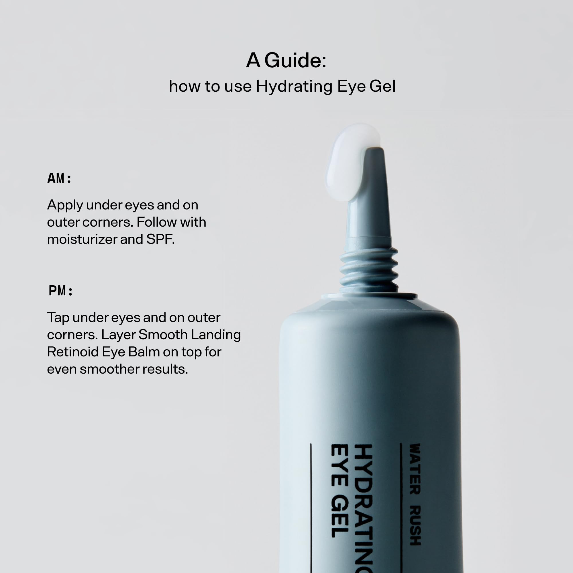 Versed Water Rush being applied under eye for cooling de-puffing effect