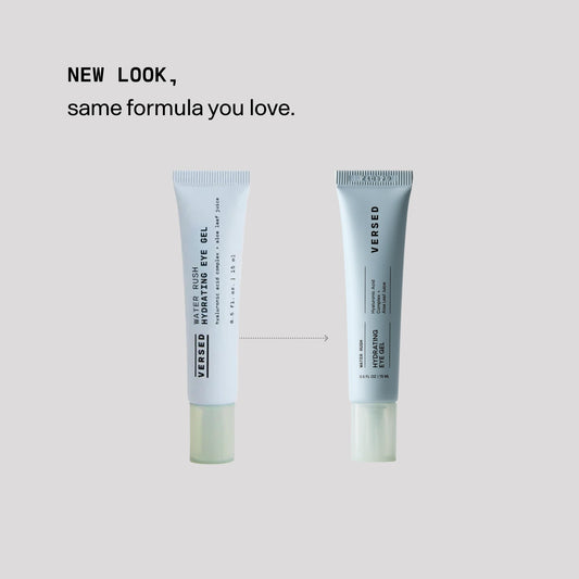 Versed Water Rush gel texture close-up highlighting lightweight moisture