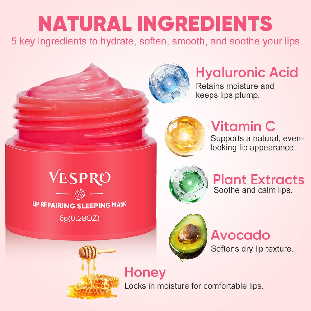 VESPRO close-up ingredient label highlighting oils and vitamin C benefits