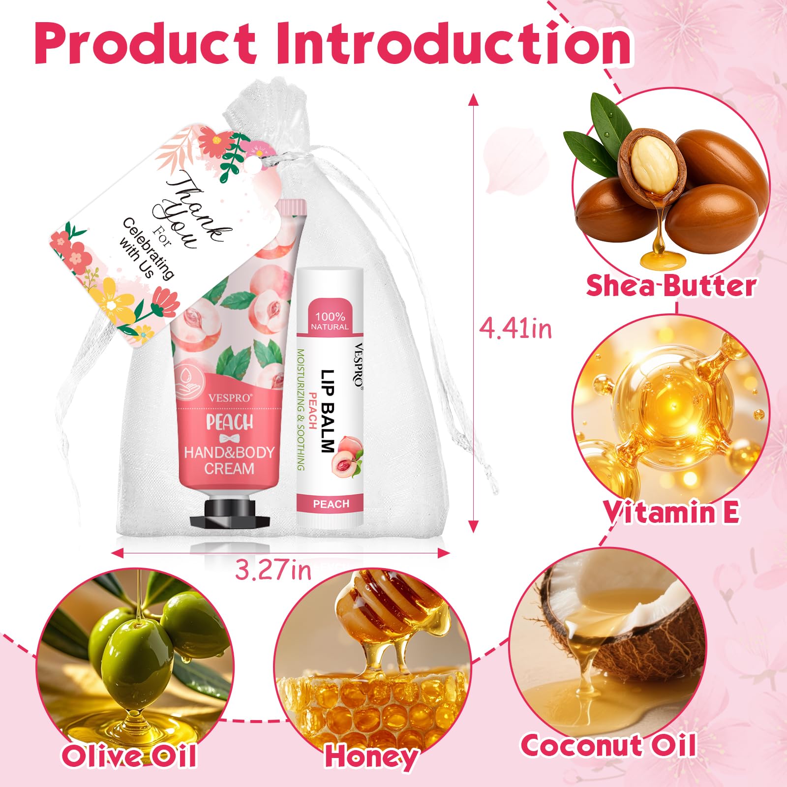VESPRO organza bag holding cream and balm demonstrating ready-to-gift benefit