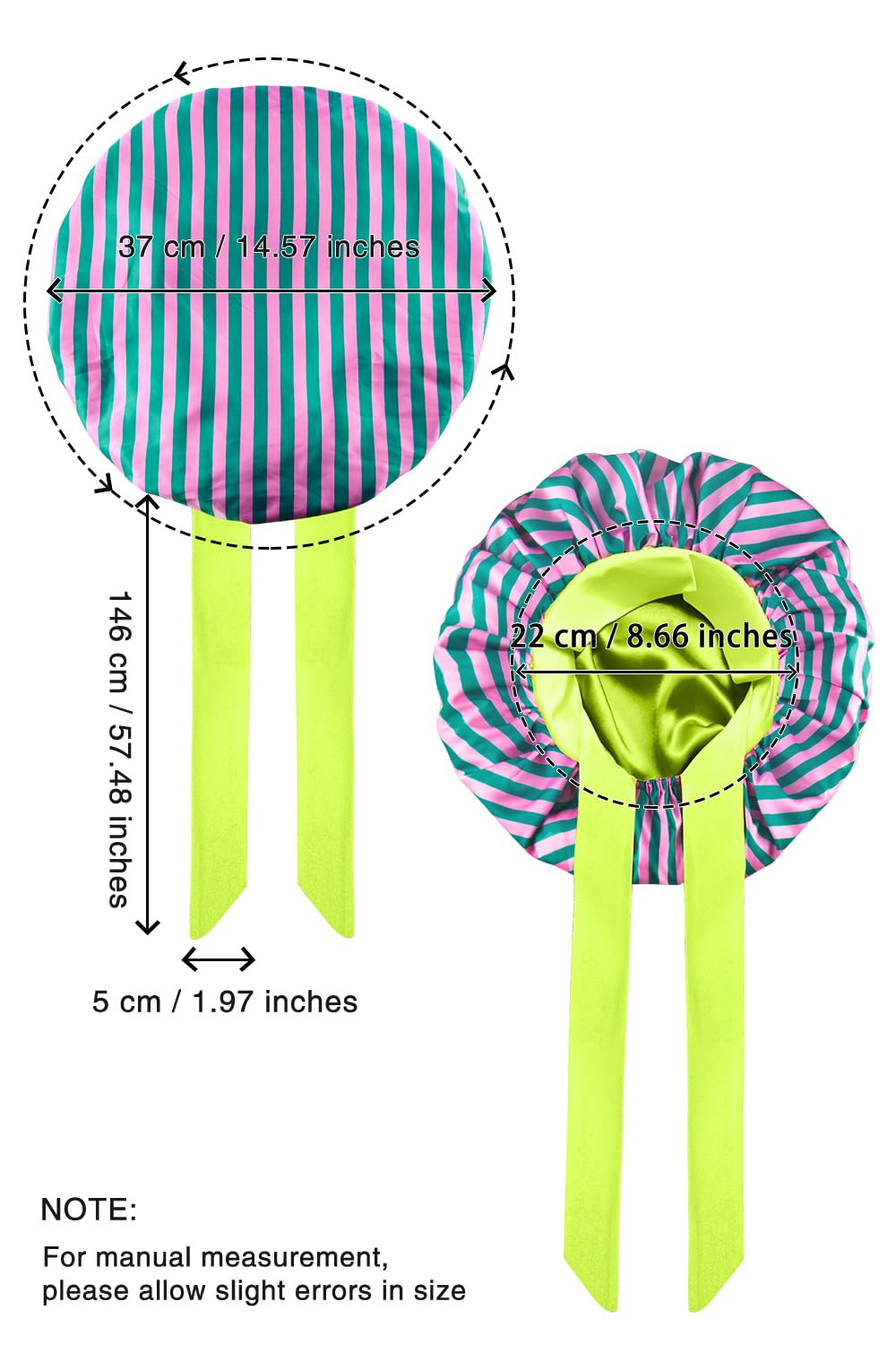 Vettres bonnet worn with bun showing comfortable all-night hold