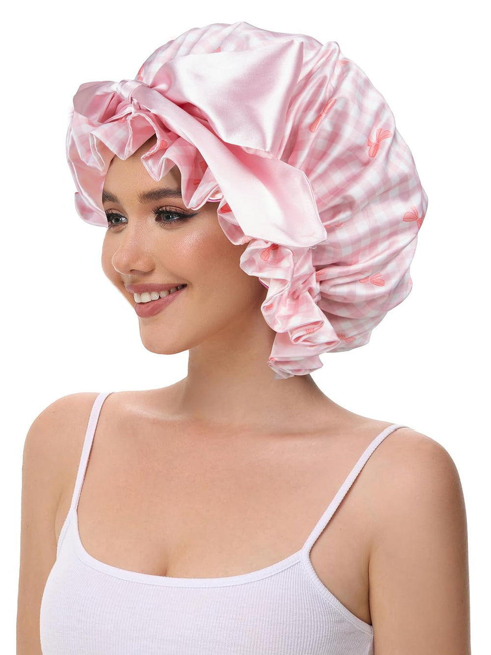 Vettres bonnet in use on sleeping model showing reduced friction benefit