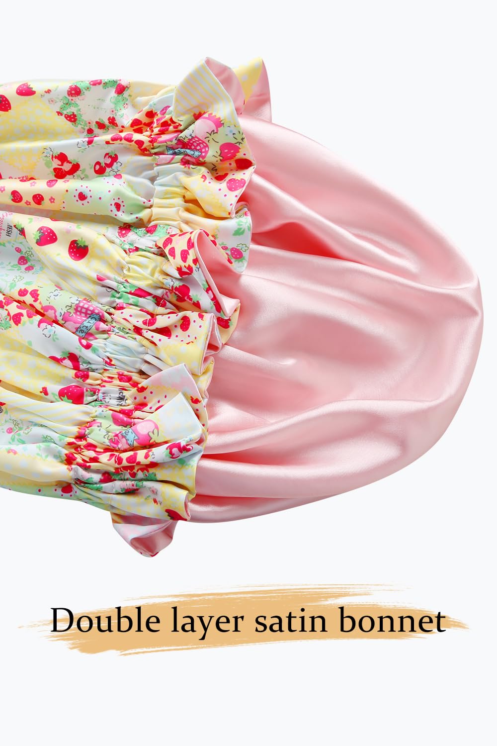 Vettres bonnet interior satin lining texture visible to reduce friction and prevent frizz benefit