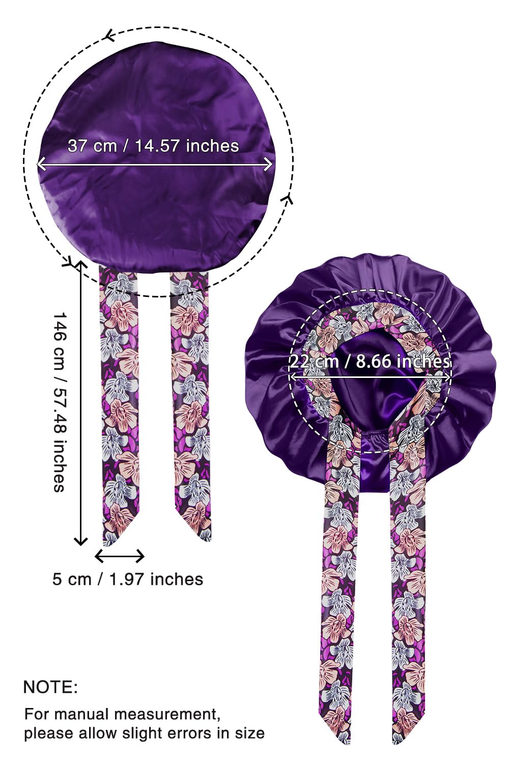 Vettres bonnet roomy interior with hair showing generous space and protection