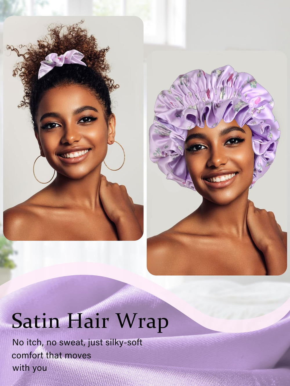 Vettres scrunchie paired with bonnet demonstrating coordinated practical set
