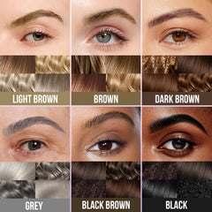 Vevivia Beauty applying strokes then blending with spoolie for natural fluffy brows