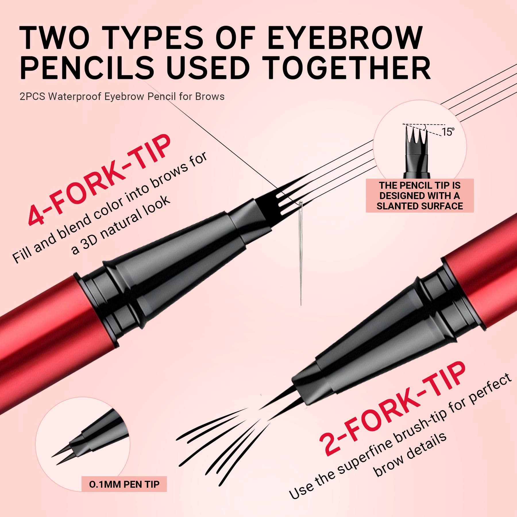 Vevivia Beauty close-up of 4-tip and 2-tip showing precise microblading tips