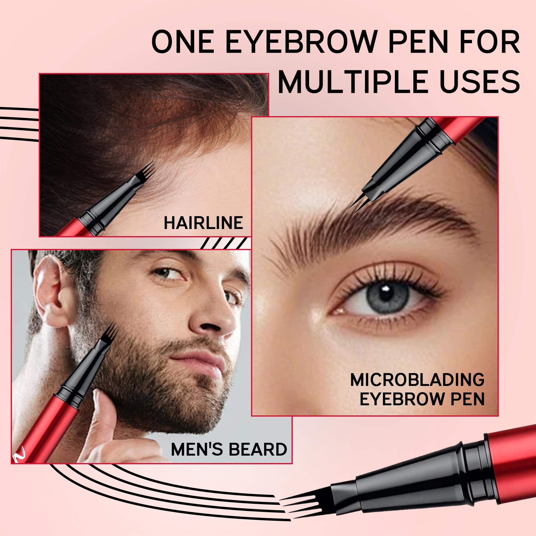Vevivia Beauty pen in use creating hair-like strokes on brows