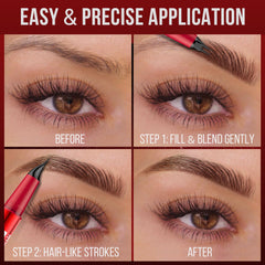 Vevivia Brow Pencil in hand to show size and easy control