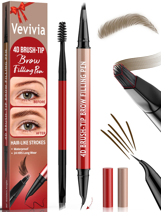 Vevivia dark brown eyebrow pencil front view showing compact design and precise tip