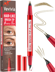 Vevivia front packaging showing light brown eyebrow pen and dual-tip benefit
