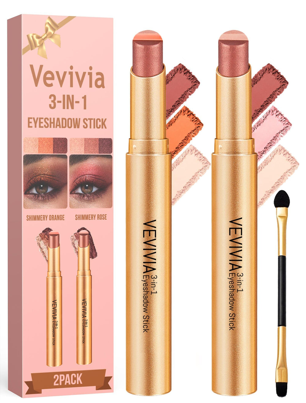 Vevivia stick in a purse being used for quick on-the-go touchup benefit