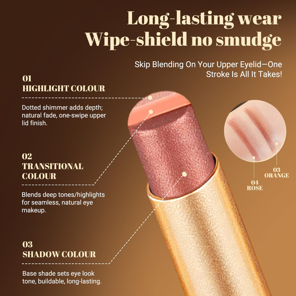 Vevivia applied shimmer orange on eyelid for warm, buildable evening glow