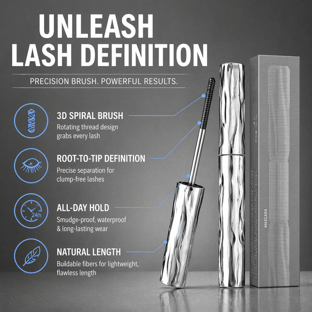 VEYORRA application shot of wand on lashes shows targeted curl and lift benefit