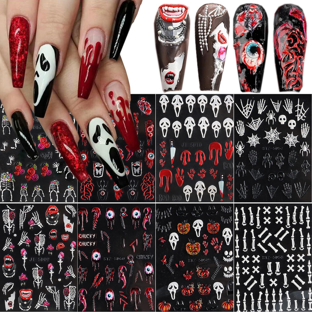 VGNRAR front packaging showing 8-sheet Halloween sticker kit and fast DIY benefit