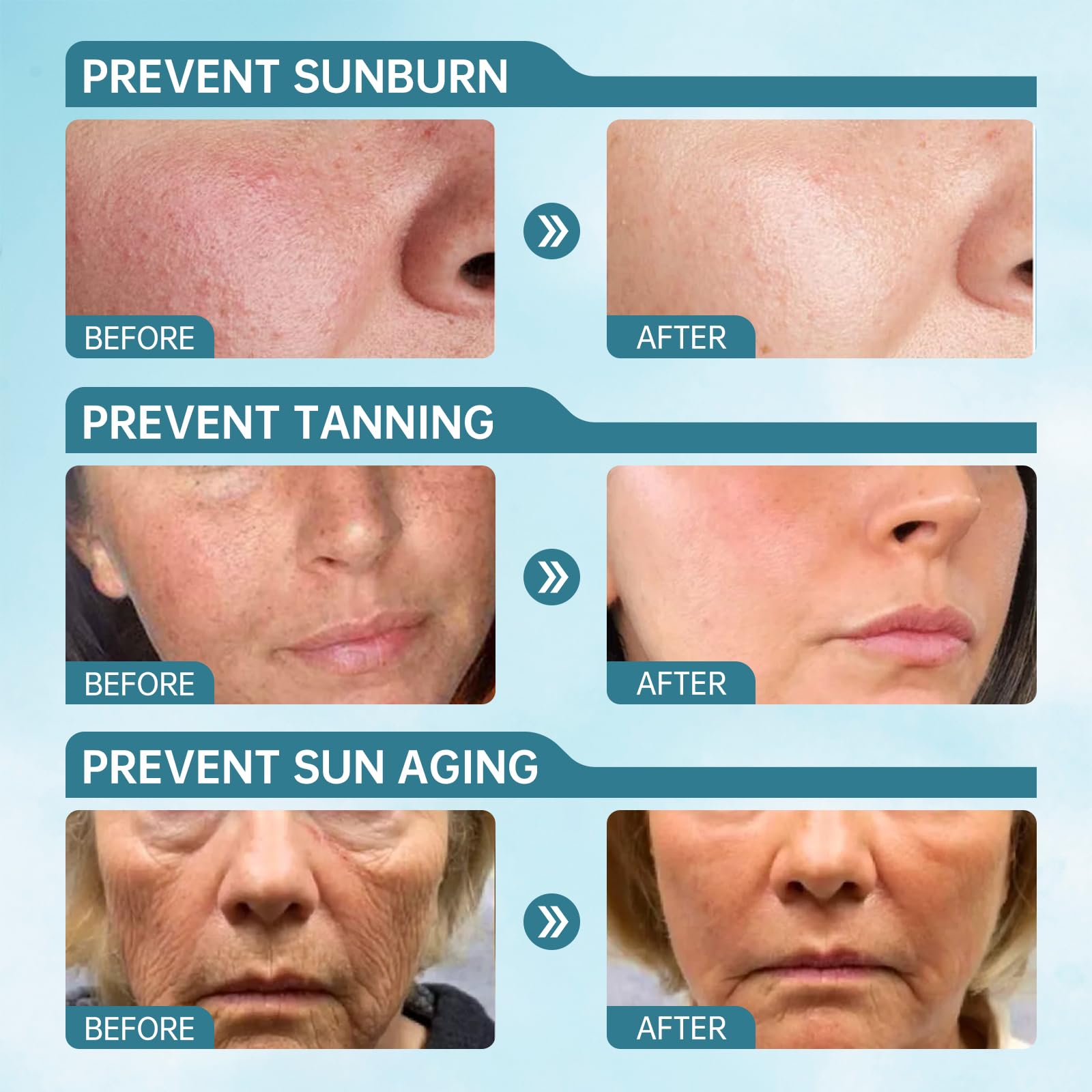 VGO applied on model's cheek demonstrating even blend and no white cast