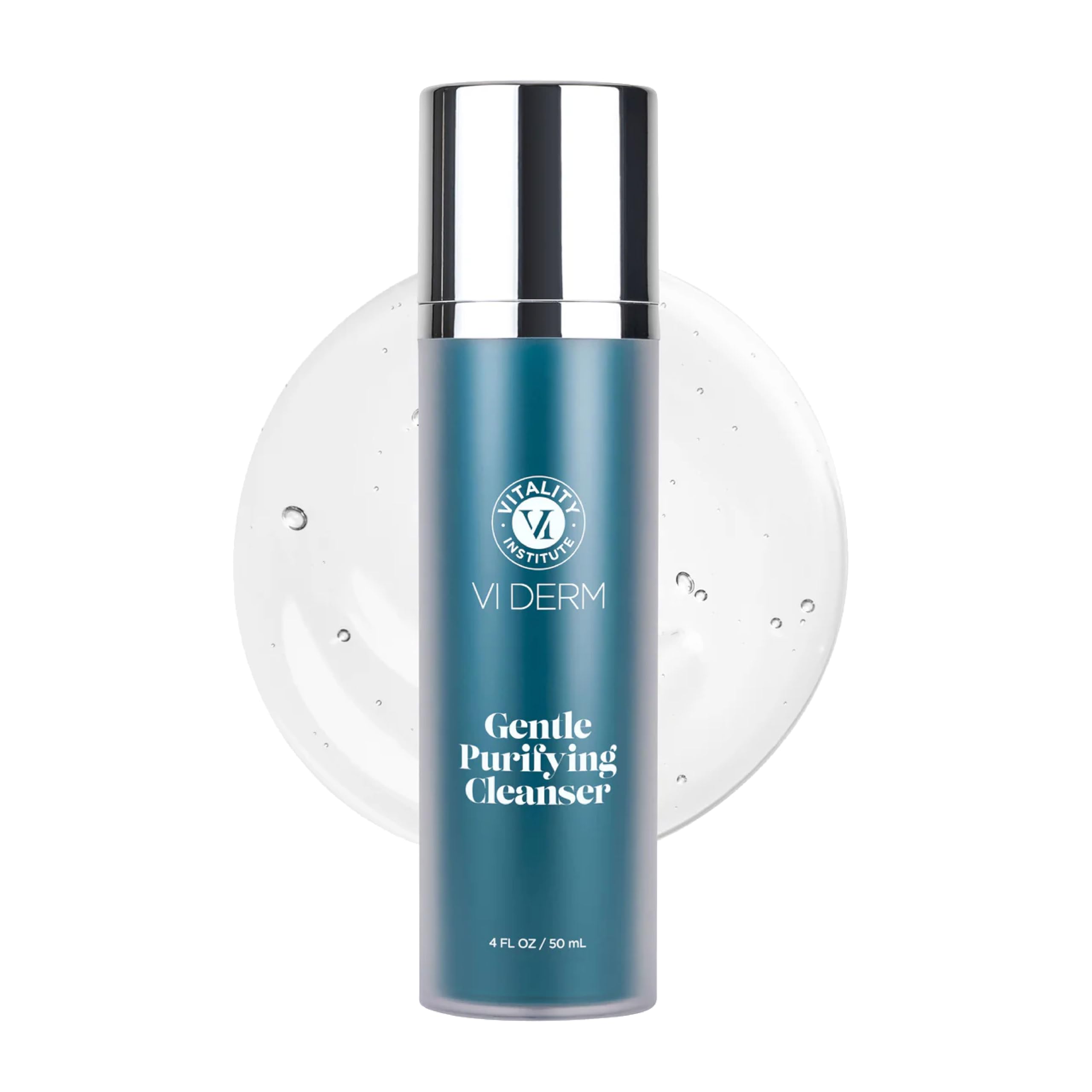 VI DERM front bottle view showing clean packaging and size benefit
