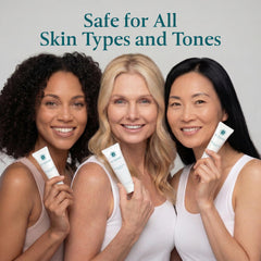 VI DERM bottle on bathroom vanity showing daily routine compatibility