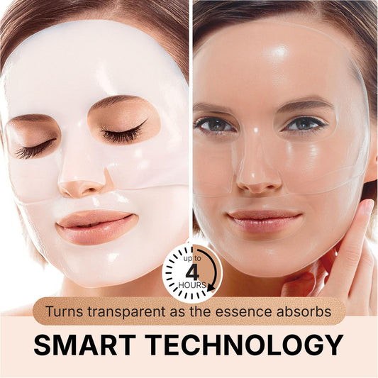 VIABEAUTY hydrogel sheet close-up texture demonstrating smooth, clingy fit