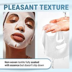VIABEAUTY mask applied on model demonstrating even coverage and immediate glow