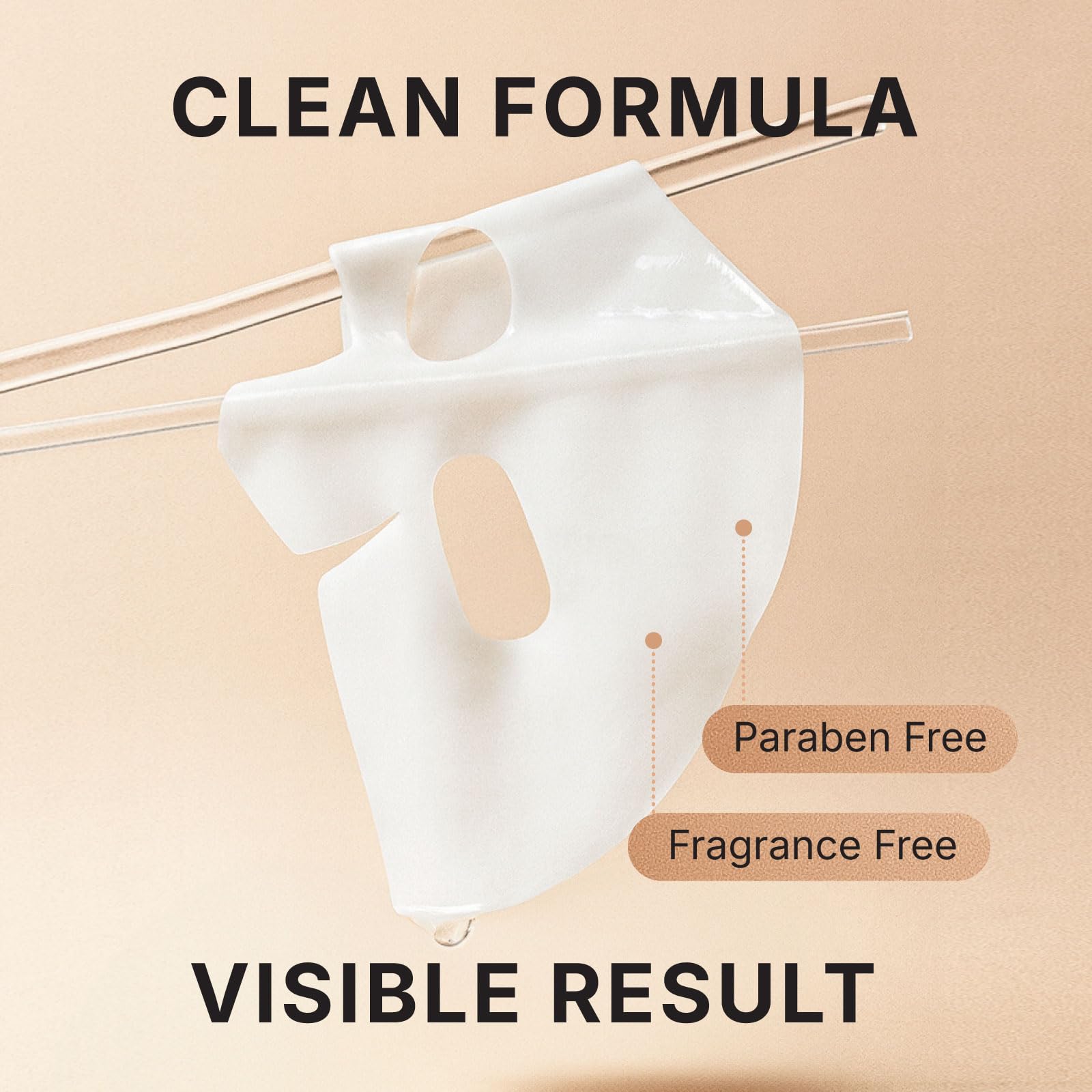 VIABEAUTY sheet beside a hand for scale emphasizing generous coverage