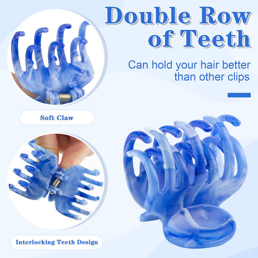 Viabty close-up of double-row teeth highlighting stronger grip on hair