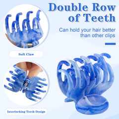Viabty close-up of double-row teeth highlighting stronger grip on hair