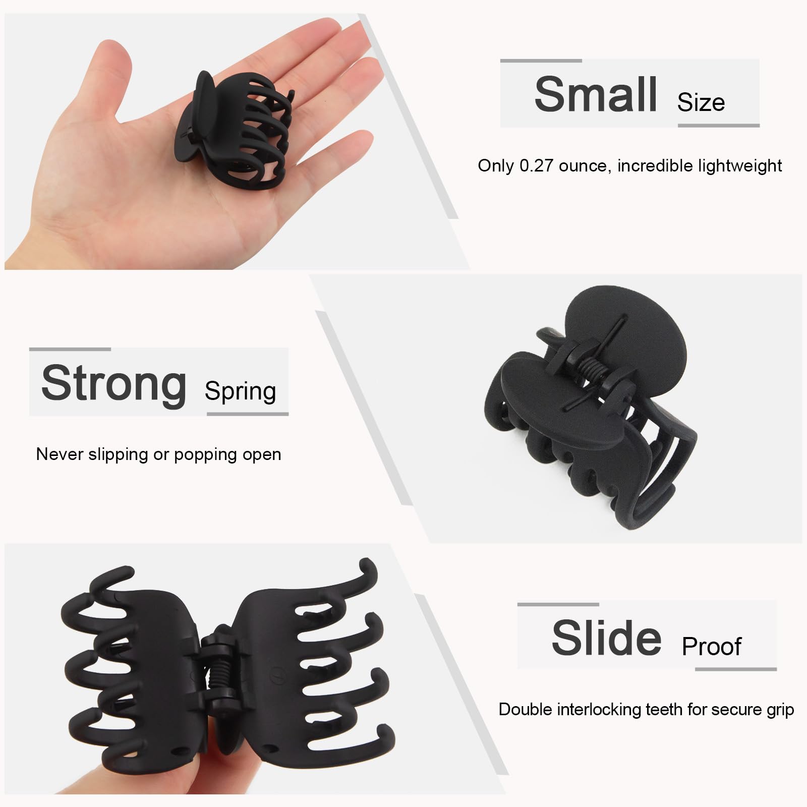 Viabty clip holding a half-up hairstyle offering quick tidy styling