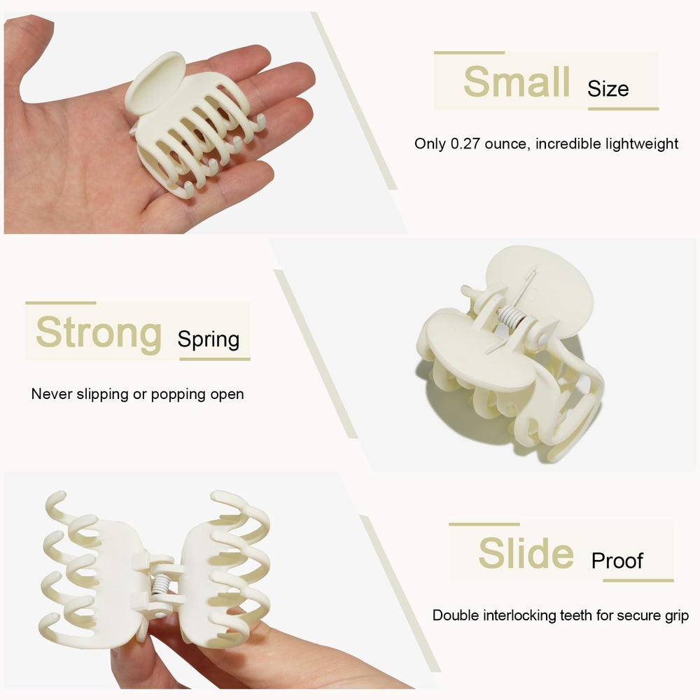 Viabty size comparison in hand showing 1.6 inch clips that are lightweight and travel-ready