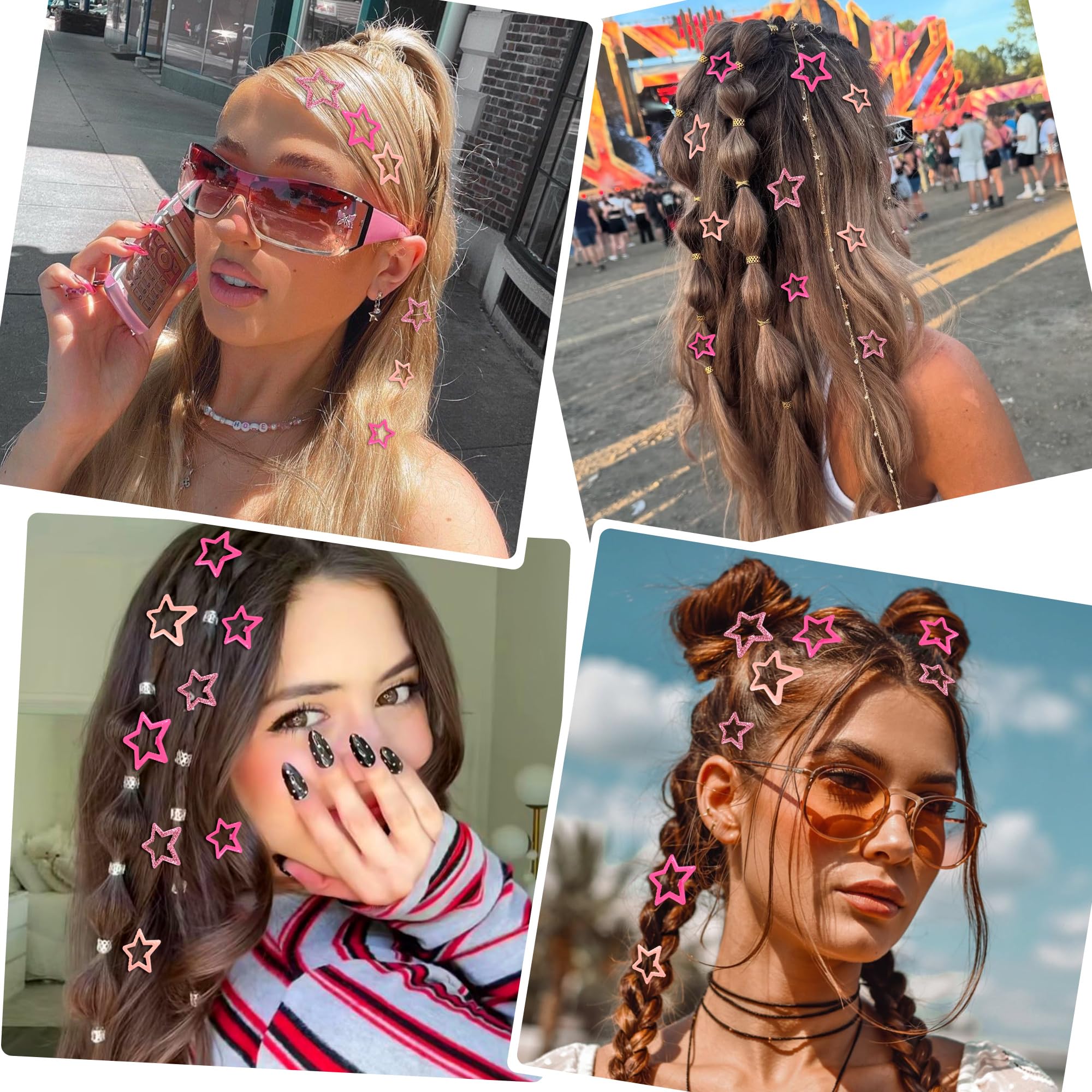 VIBILIA girl wearing several clips in wavy hair, fashionable look