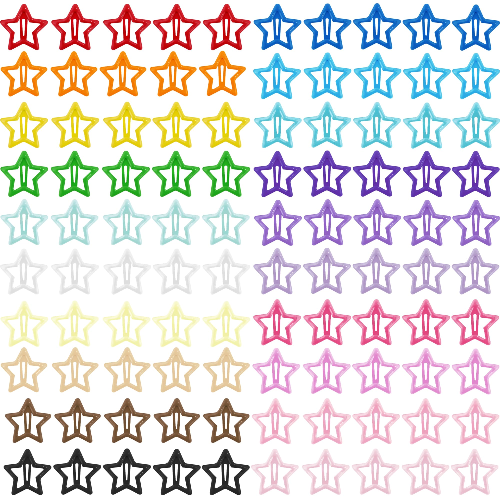 VIBILIA front view of 100-pack star clips showing colorful assortment and value