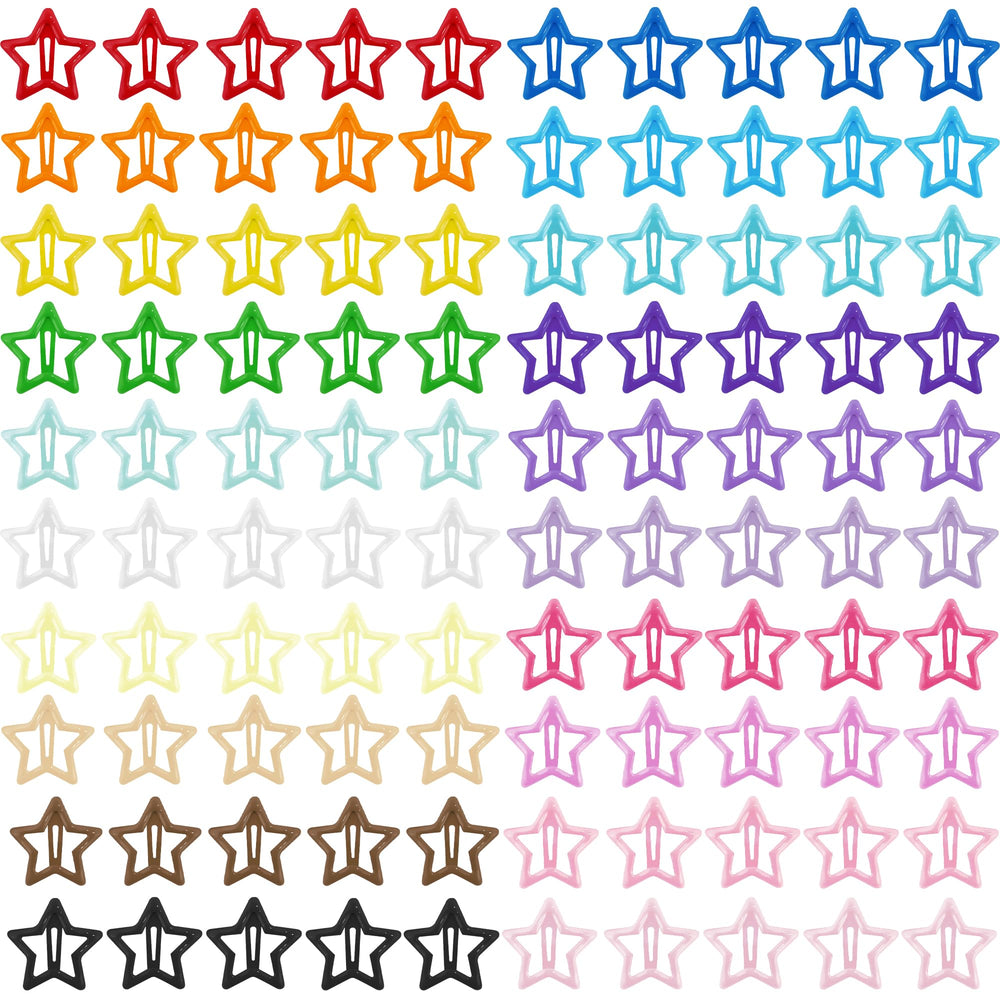 VIBILIA front view of 100-pack star clips showing colorful assortment and value