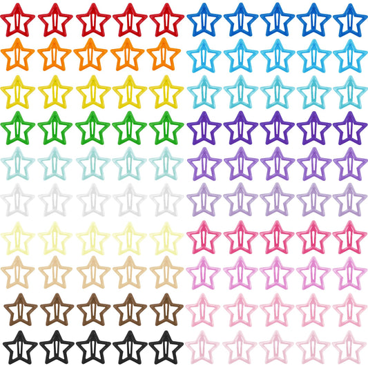 VIBILIA front view of 100-pack star clips showing colorful assortment and value