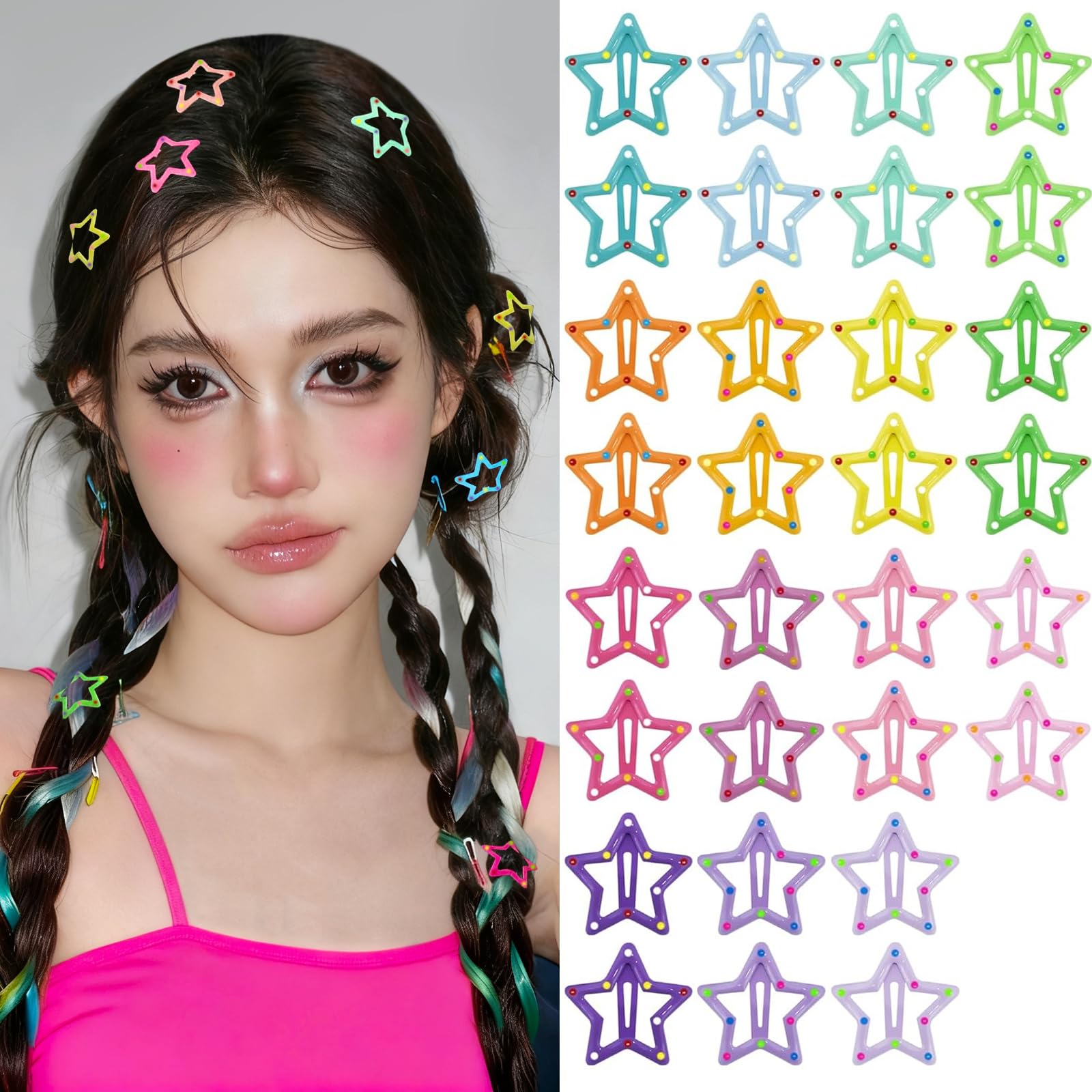 VIBILIA front pack showing 30 star clips, convenient bulk value