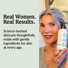 Vibriance bottle on bathroom counter showing gentle daily routine benefit