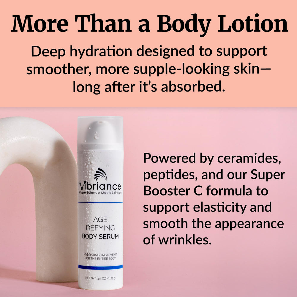 Vibriance bottle in hand for scale showing convenient 4.5 fl oz size benefit