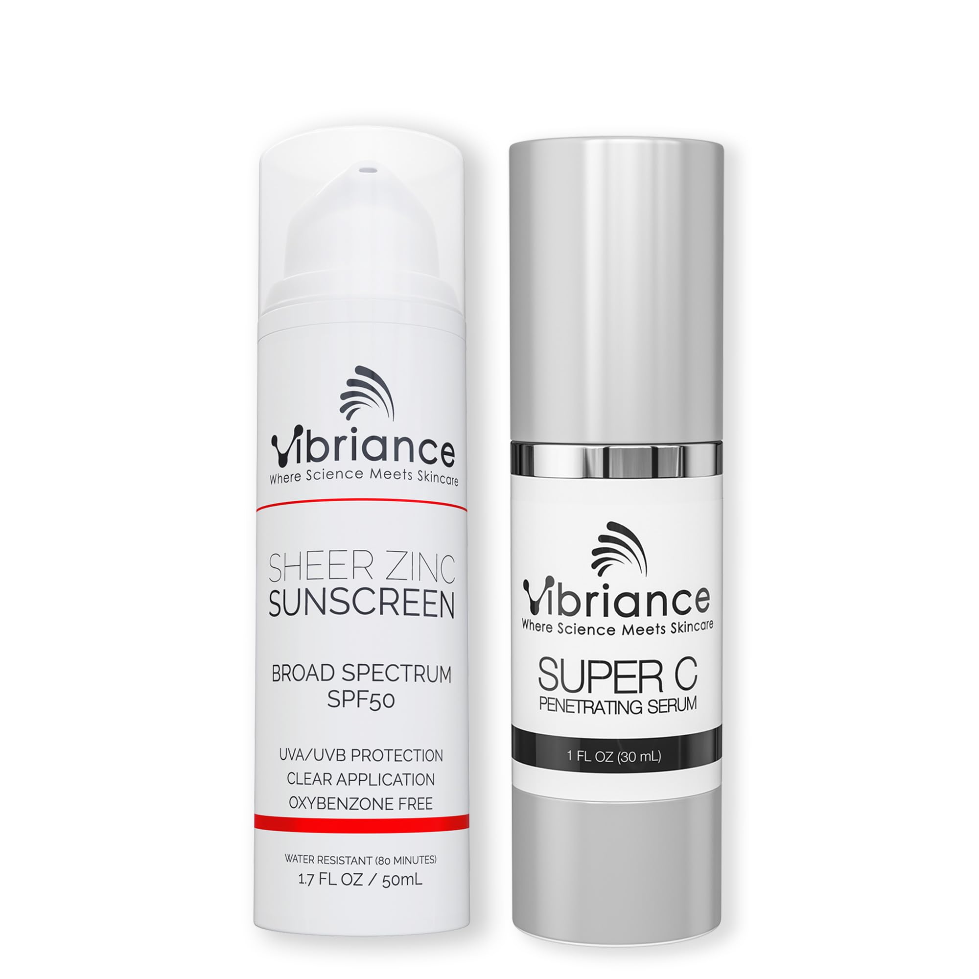 Vibriance bundle front packaging showing clean design and contents for simple routine
