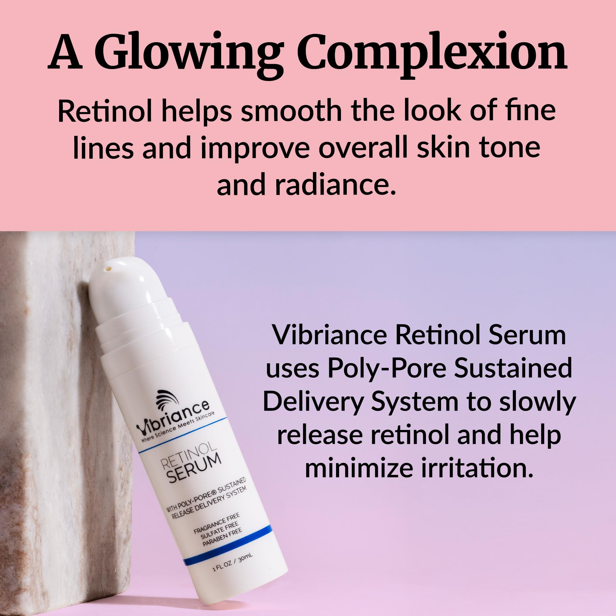 Vibriance label details ingredients, communicates transparency and science-backed formula
