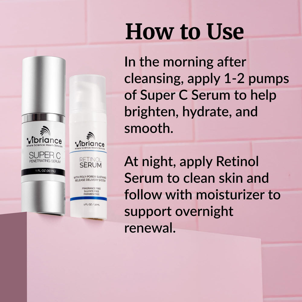 Vibriance retinol serum pipette close-up showing precise application benefit