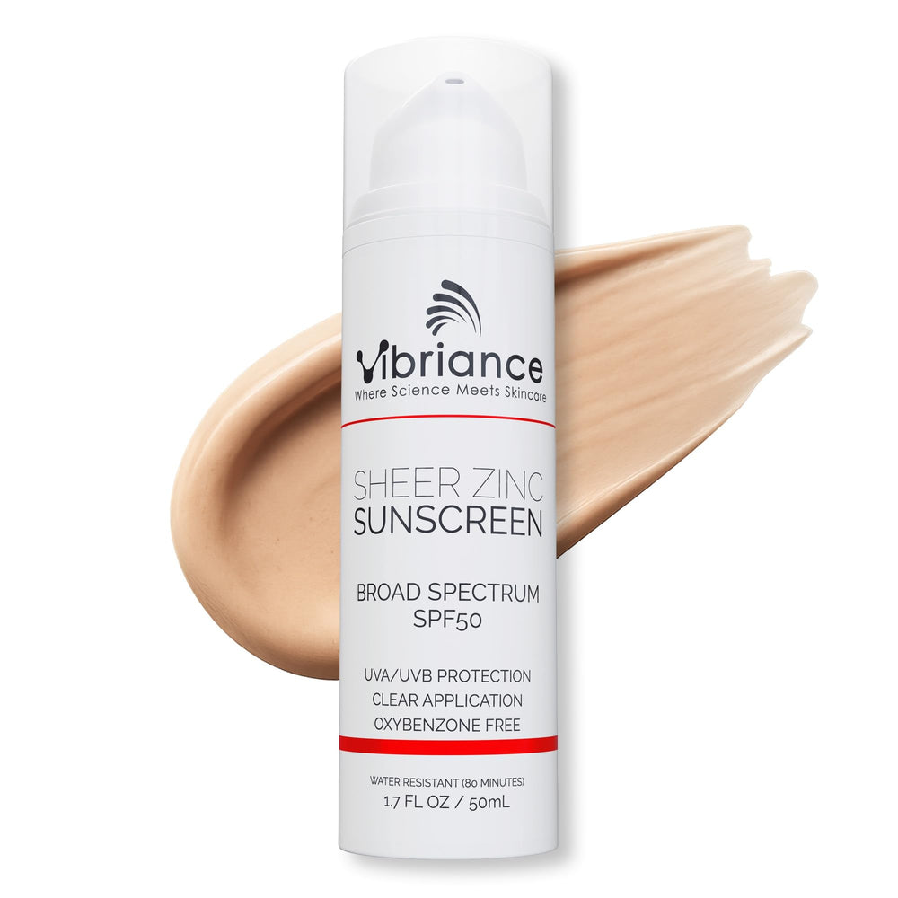 Vibriance tube front view showing SPF 50 and benefits