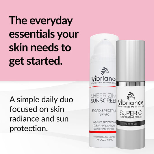 Vibriance Super C serum texture drop highlighting fast absorption and radiance benefit