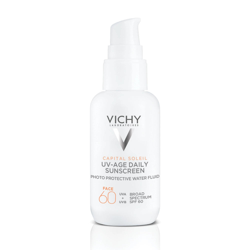 Vichy front packaging of SPF 60 sunscreen showing brand and protection benefit