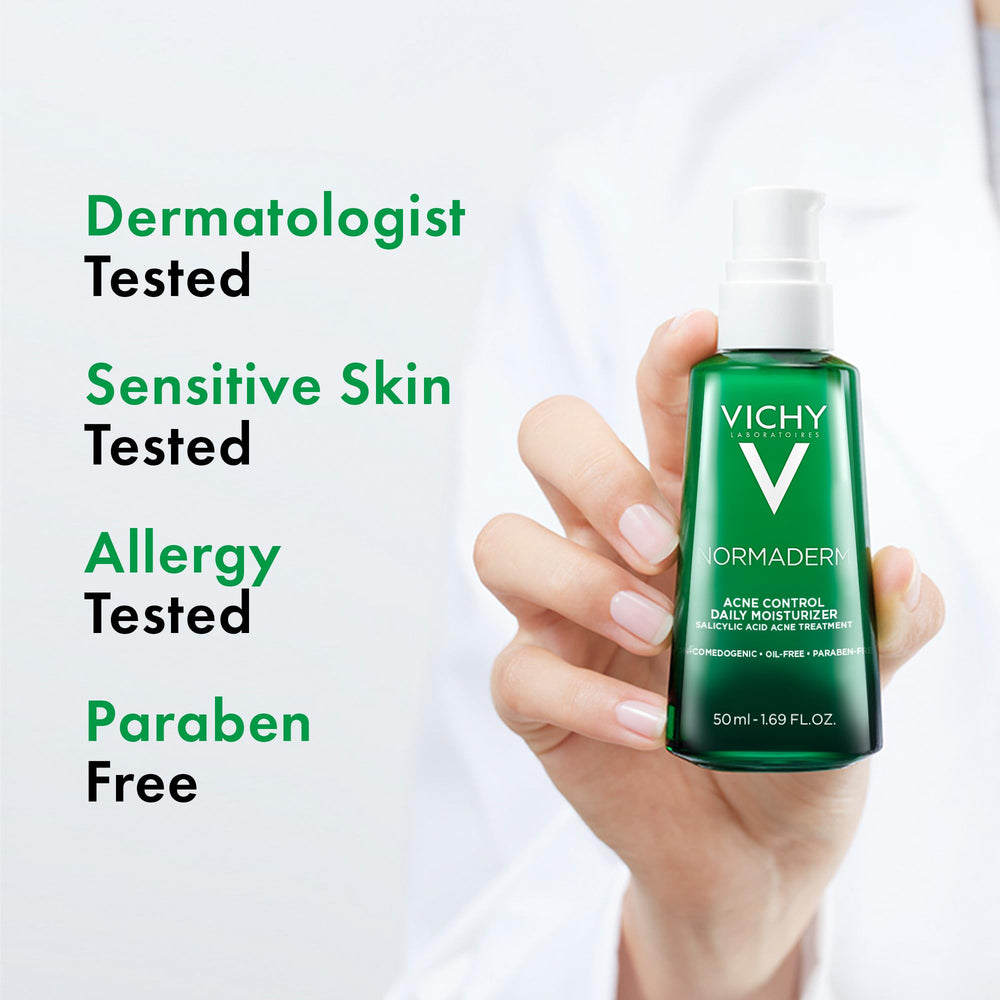 VICHY on bathroom shelf lifestyle shot conveying daily routine compatibility