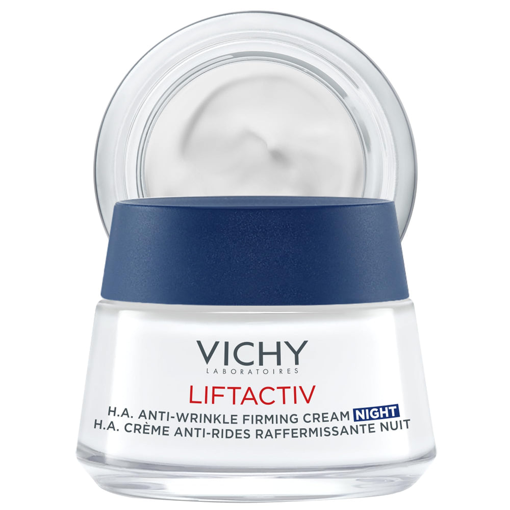 VICHY front jar shot showing product and branding, highlights visible anti-aging benefit