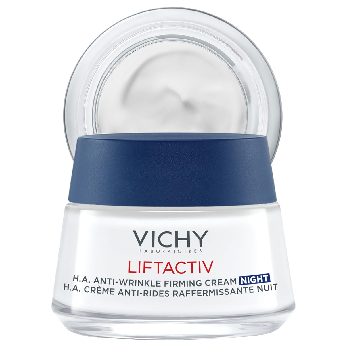 VICHY front jar shot showing product and branding, highlights visible anti-aging benefit