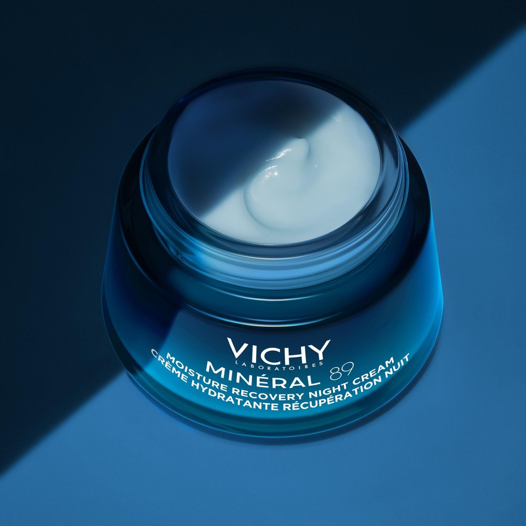 VICHY night cream staged in bathroom to show nightly routine ease